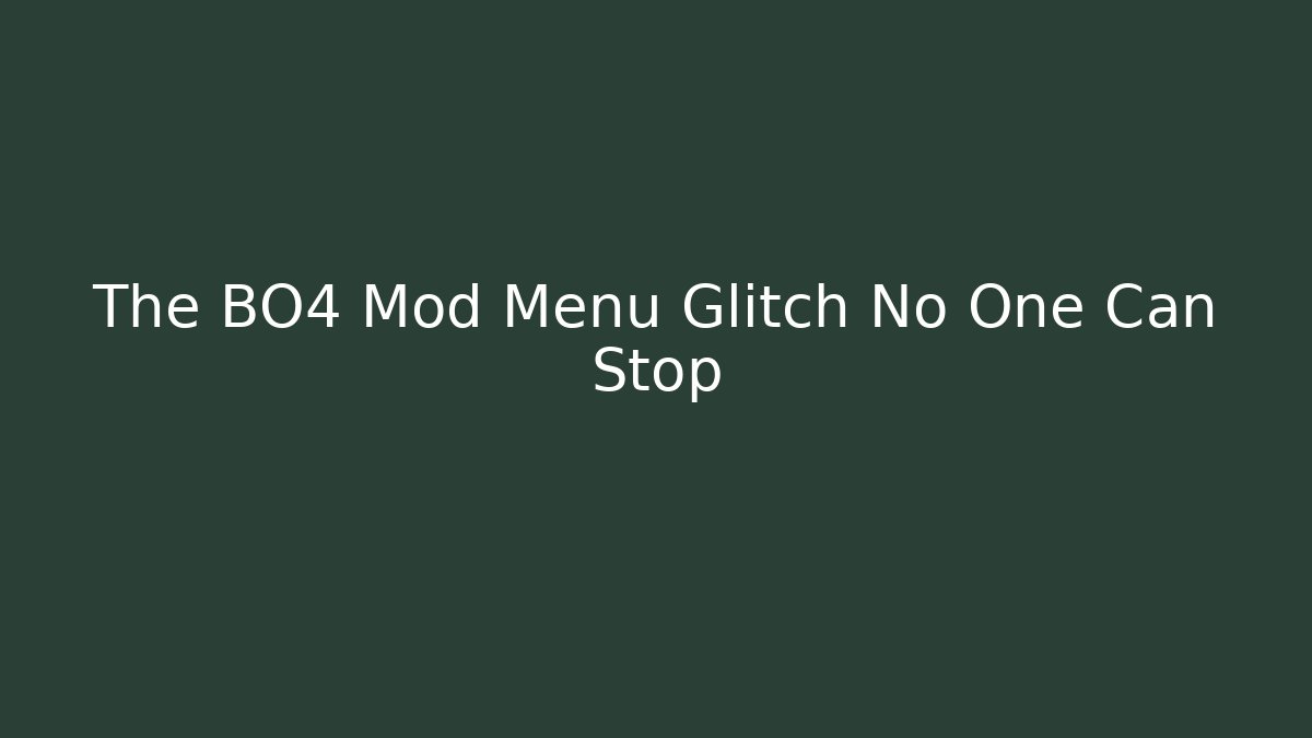 The BO4 Mod Menu Glitch No One Can Stop - Felix Cat Insurance