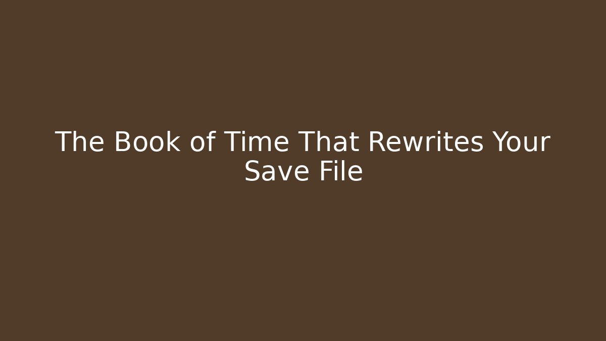 The Book of Time That Rewrites Your Save File