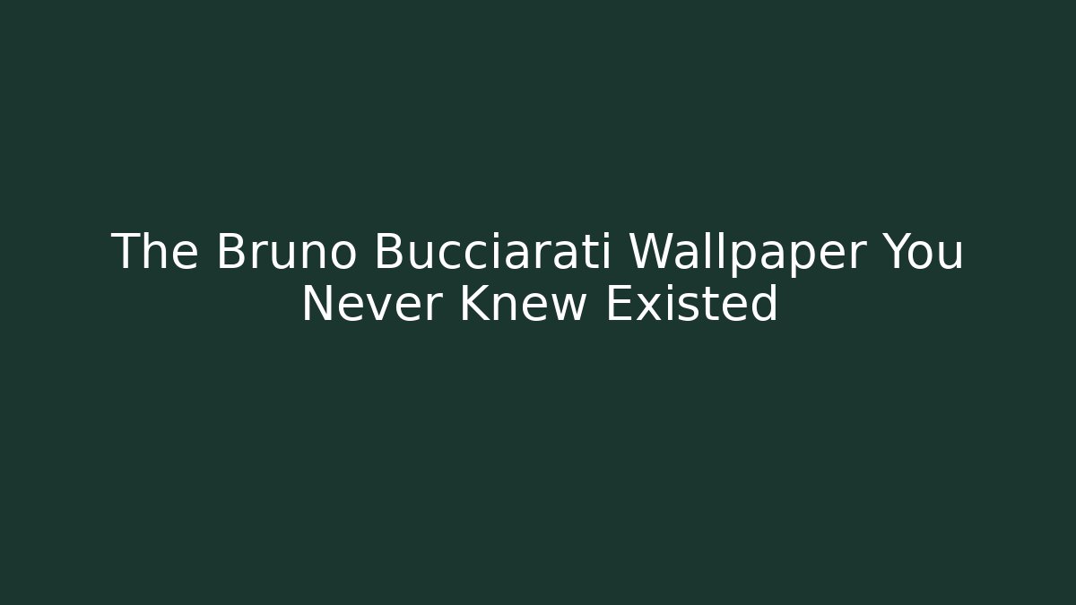 The Bruno Bucciarati Wallpaper You Never Knew Existed