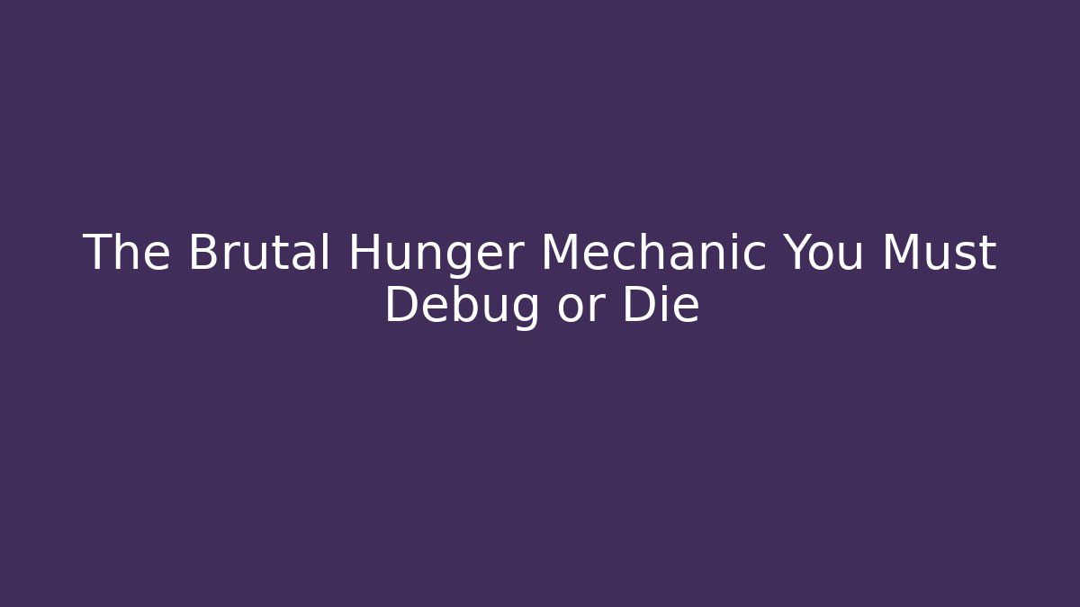 The Brutal Hunger Mechanic You Must Debug or Die