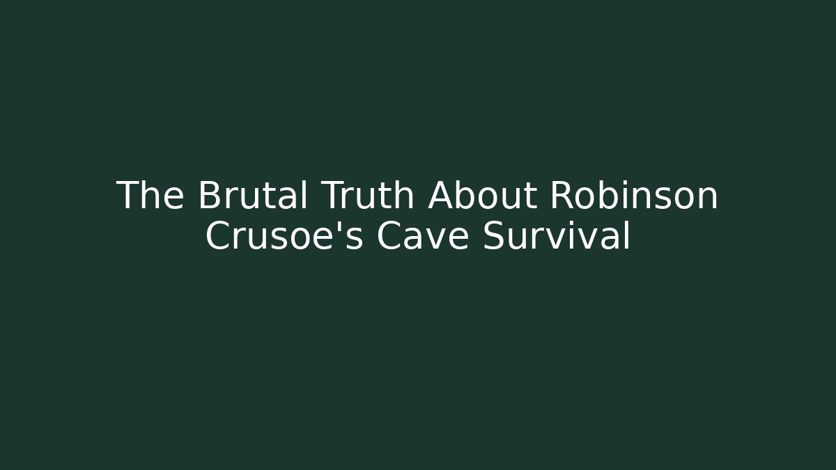 The Brutal Truth About Robinson Crusoe's Cave Survival