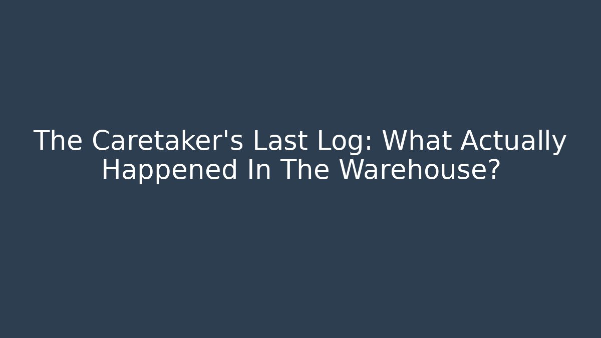 The Caretaker's Last Log: What Actually Happened In The Warehouse?