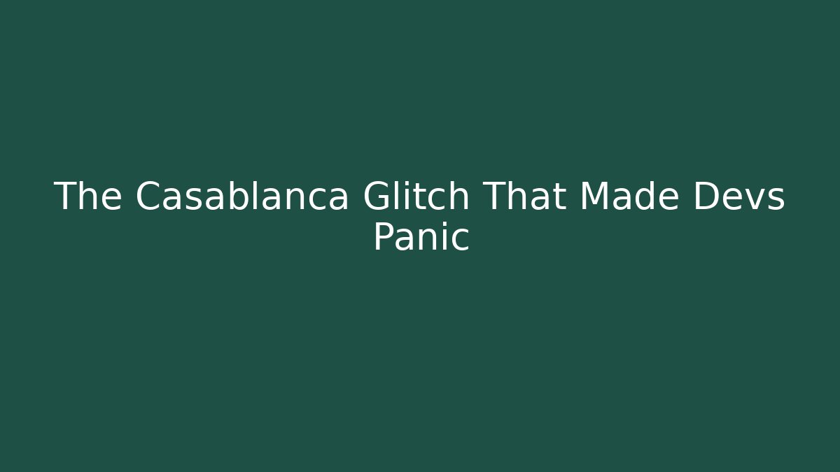 The Casablanca Glitch That Made Devs Panic - Felix Cat Insurance