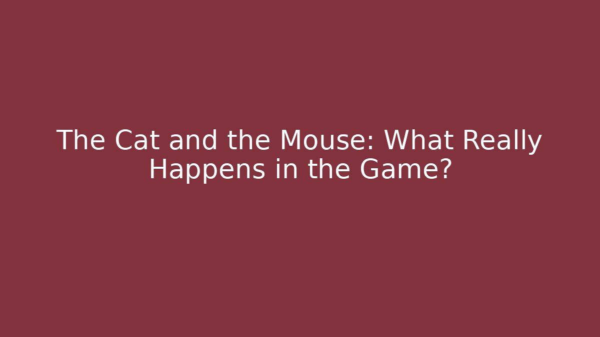 The Cat and the Mouse: What Really Happens in the Game? - Felix Cat Insurance