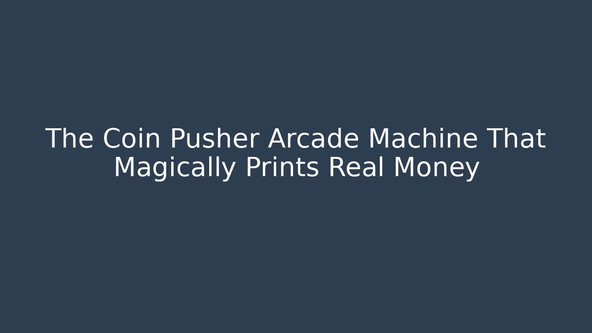 The Coin Pusher Arcade Machine That Magically Prints Real Money