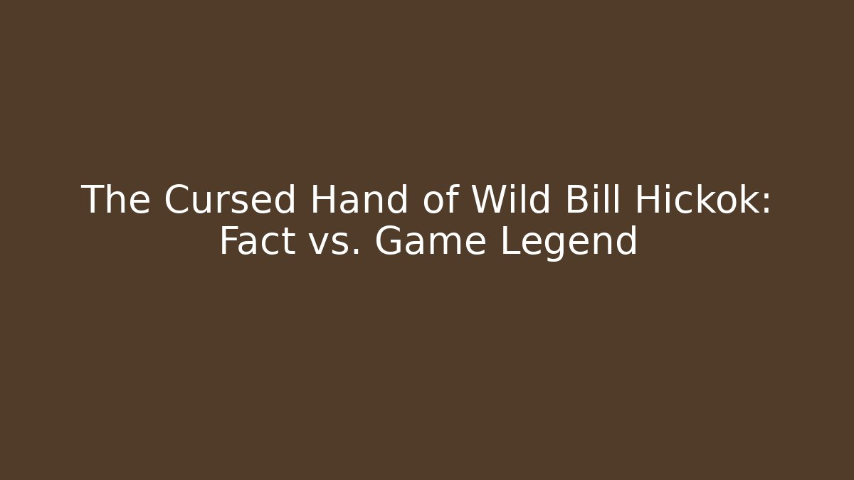 The Cursed Hand of Wild Bill Hickok: Fact vs. Game Legend
