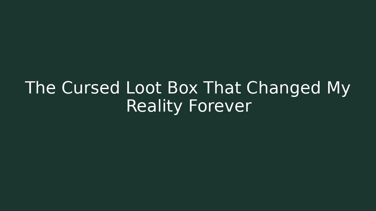 The Cursed Loot Box That Changed My Reality Forever - Felix Cat Insurance