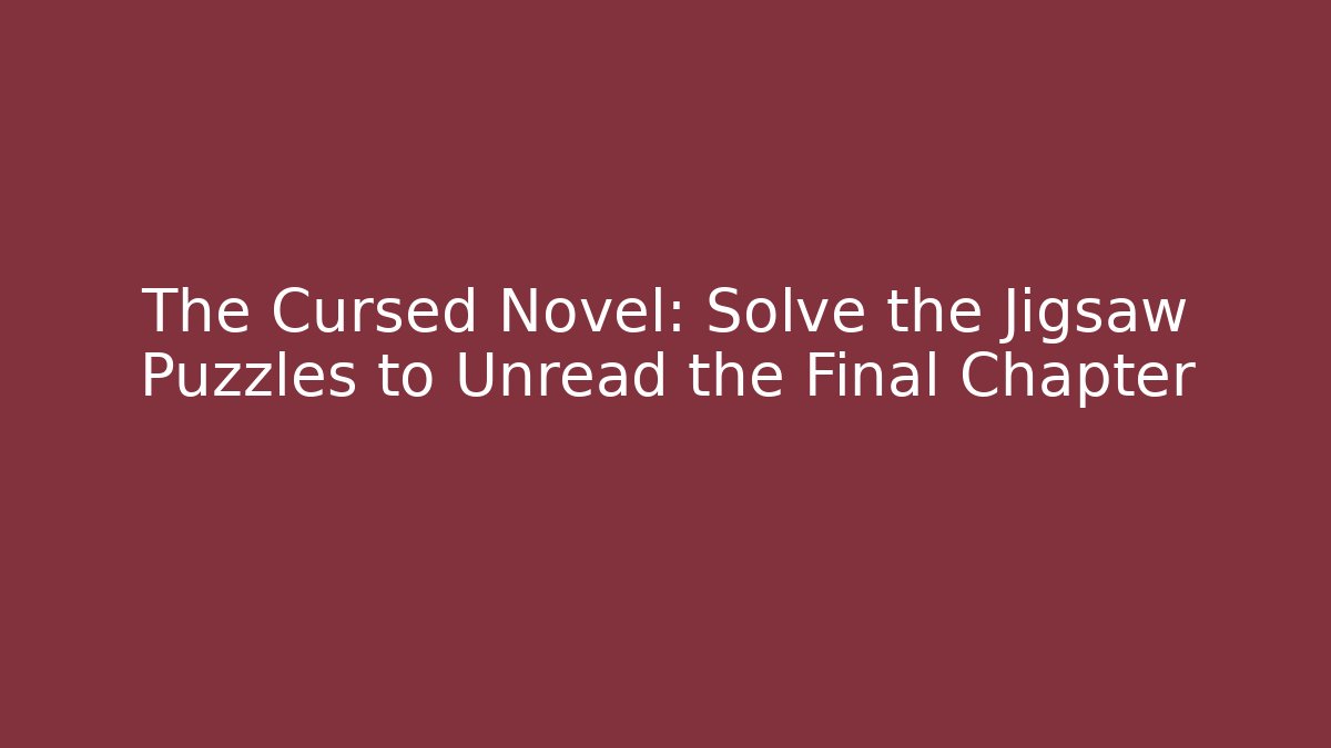 The Cursed Novel: Solve the Jigsaw Puzzles to Unread the Final Chapter