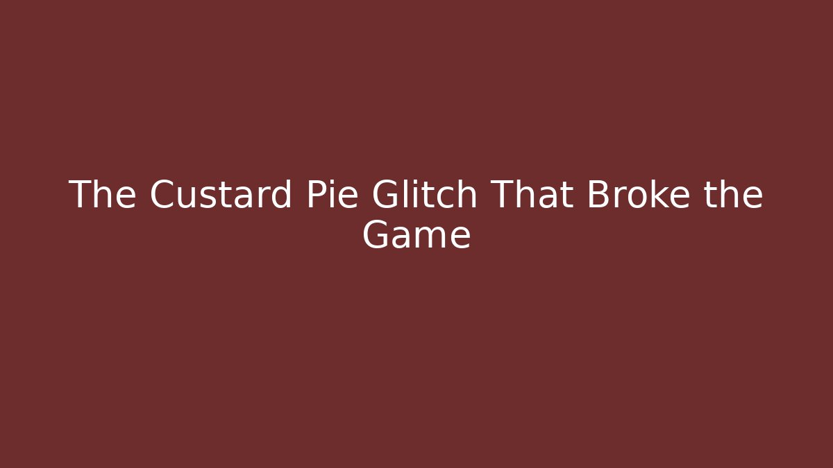 The Custard Pie Glitch That Broke the Game - Felix Cat Insurance
