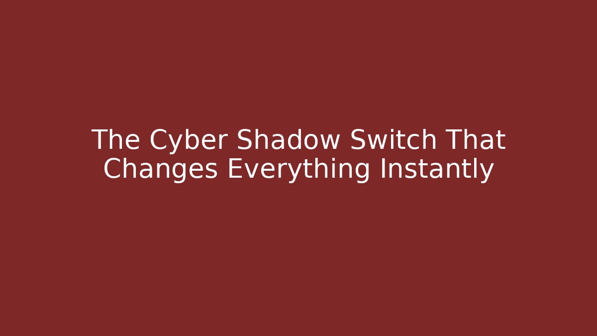 The Cyber Shadow Switch That Changes Everything Instantly - Felix Cat Insurance