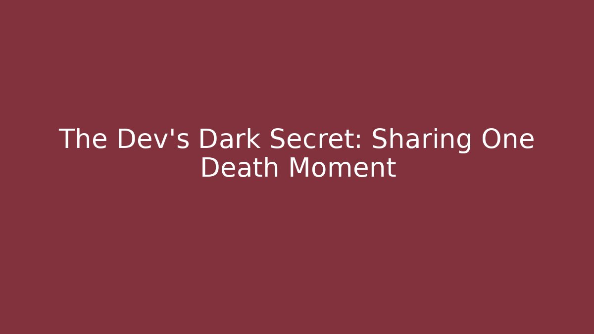 The Dev's Dark Secret: Sharing One Death Moment - Felix Cat Insurance