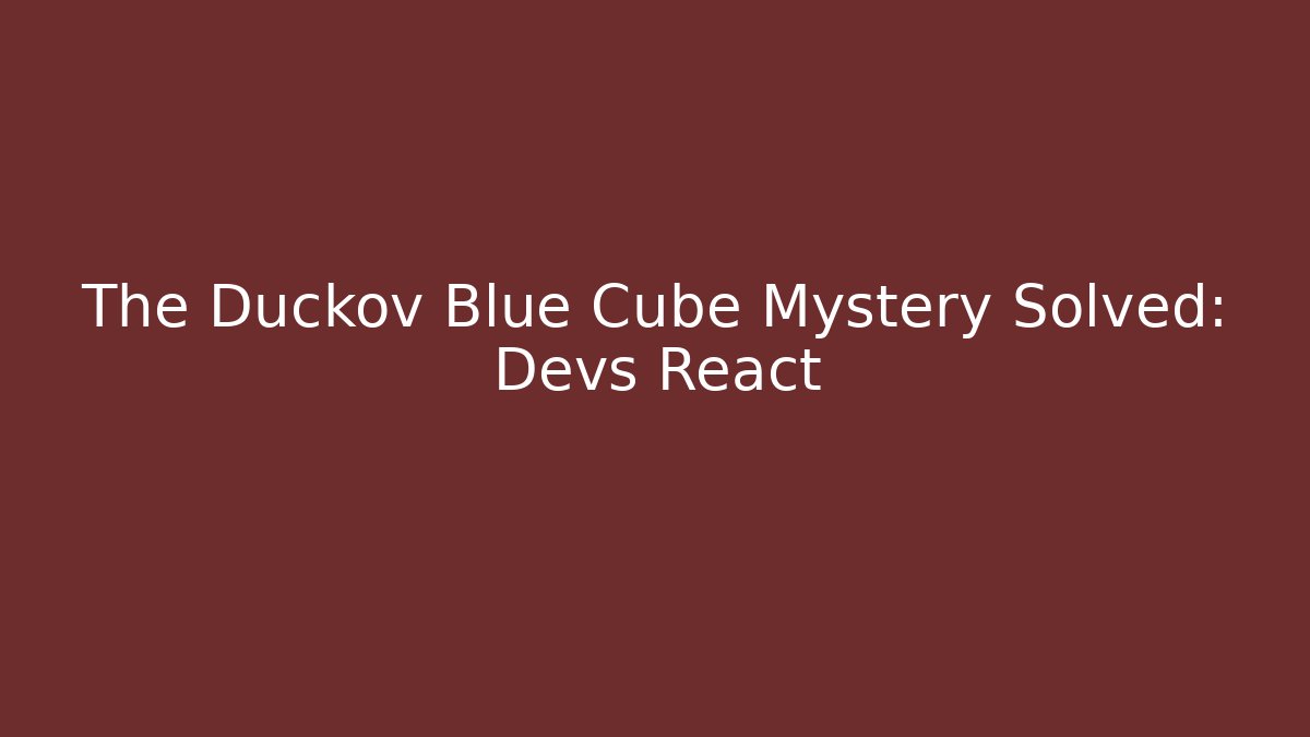The Duckov Blue Cube Mystery Solved: Devs React - Felix Cat Insurance