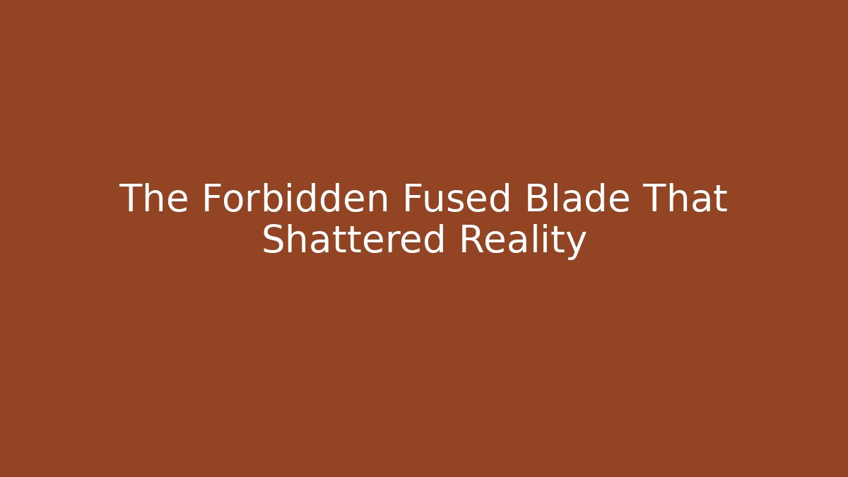 The Forbidden Fused Blade That Shattered Reality - Felix Cat Insurance