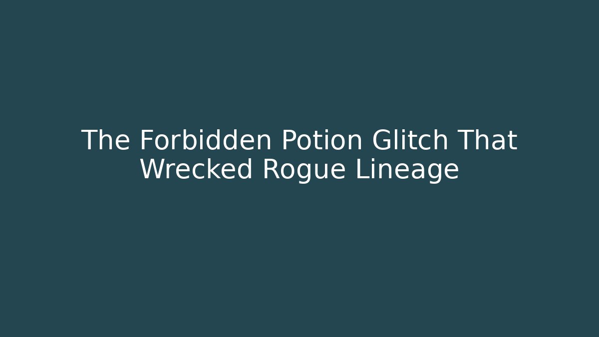 The Forbidden Potion Glitch That Wrecked Rogue Lineage