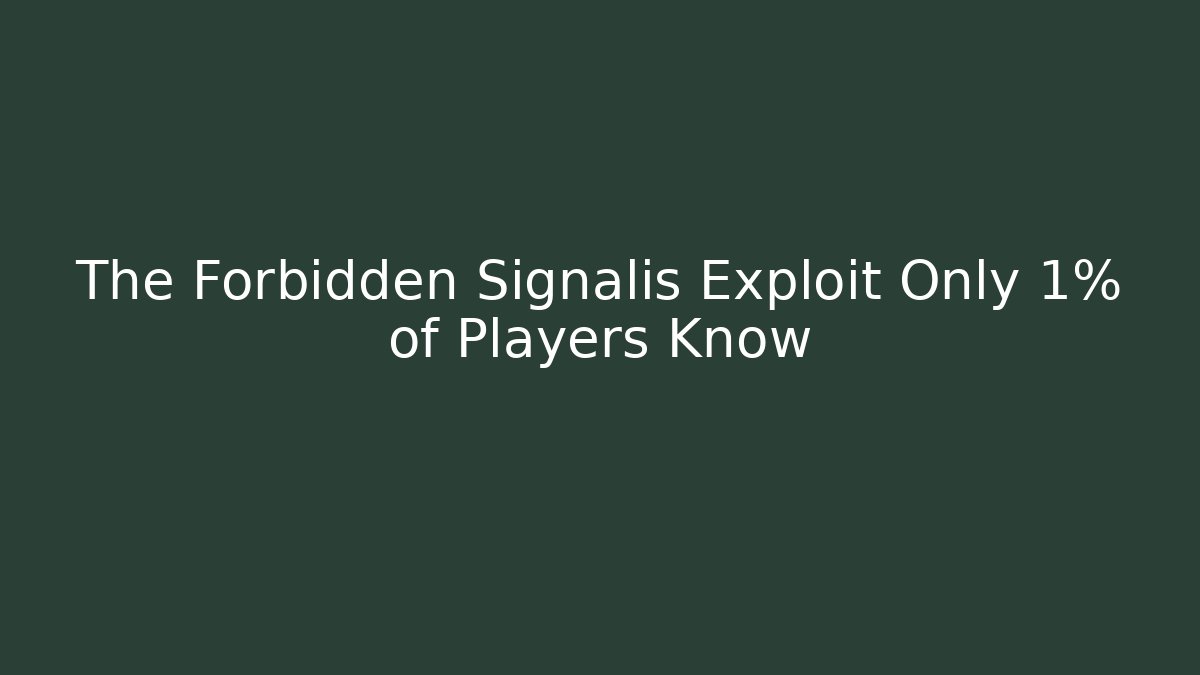 The Forbidden Signalis Exploit Only 1% of Players Know