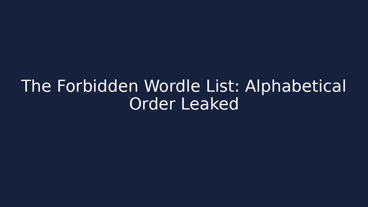 The Forbidden Wordle List: Alphabetical Order Leaked