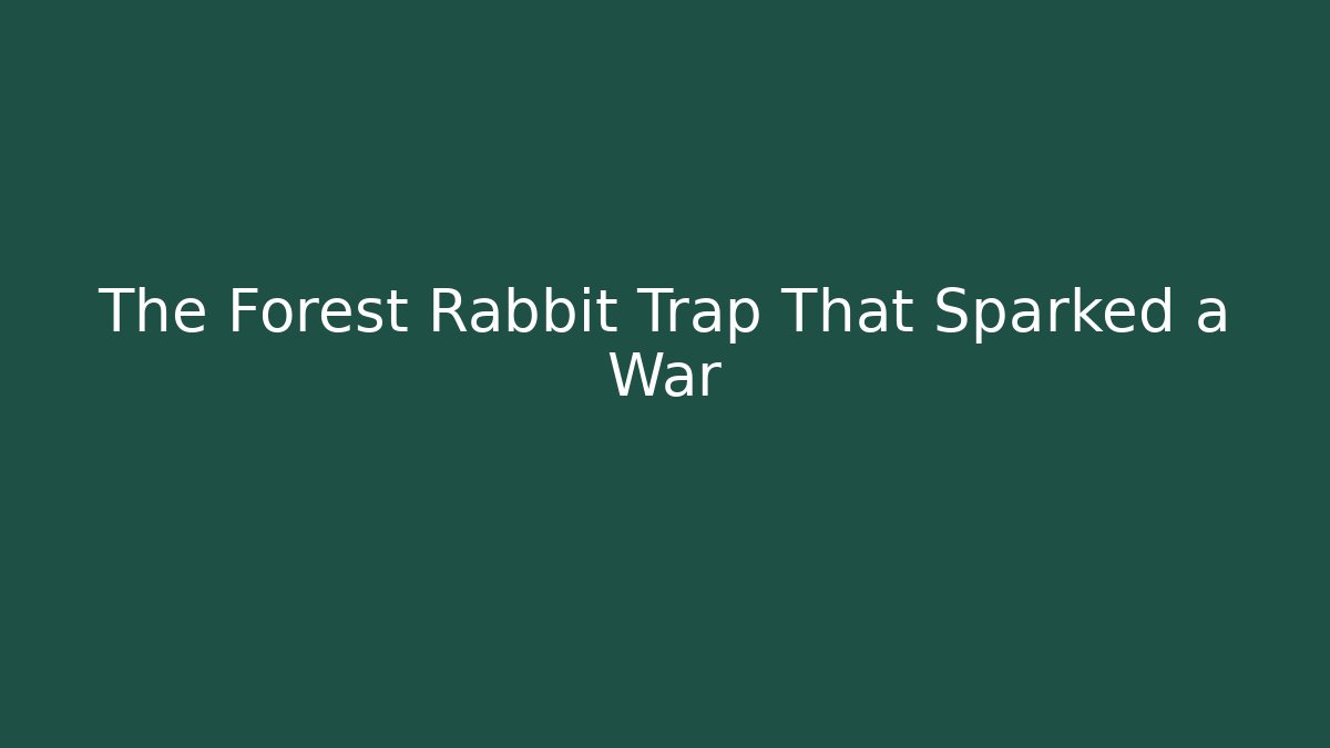 The Forest Rabbit Trap That Sparked a War