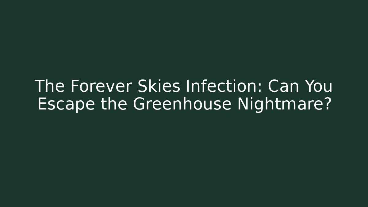 The Forever Skies Infection: Can You Escape the Greenhouse Nightmare?
