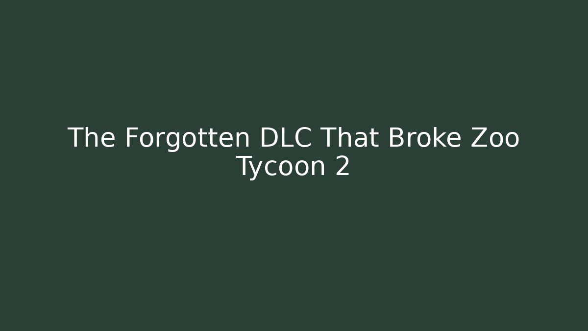 The Forgotten DLC That Broke Zoo Tycoon 2 - Felix Cat Insurance
