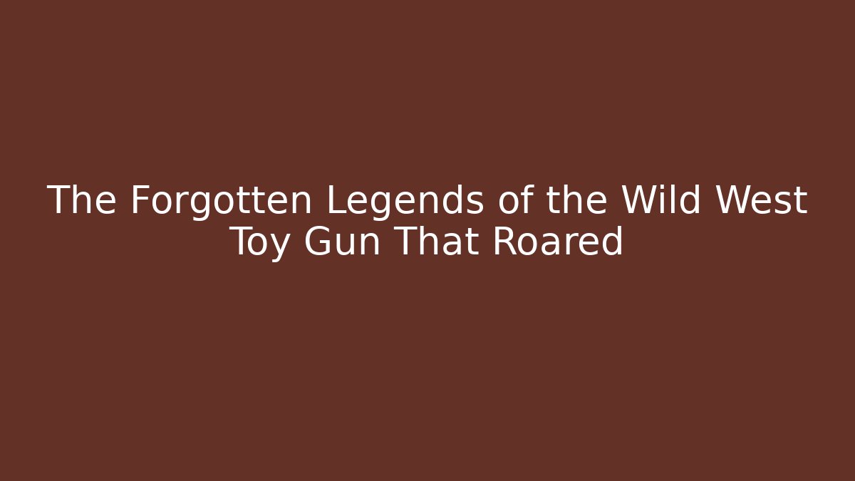 The Forgotten Legends of the Wild West Toy Gun That Roared