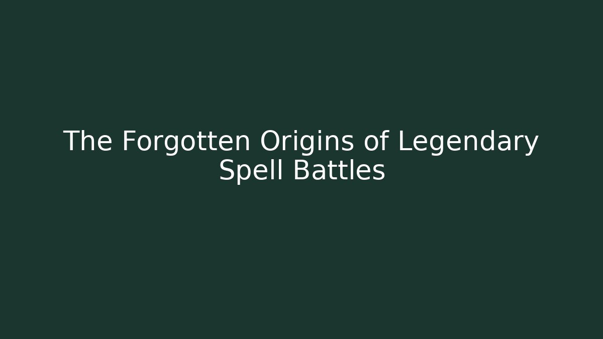 The Forgotten Origins of Legendary Spell Battles