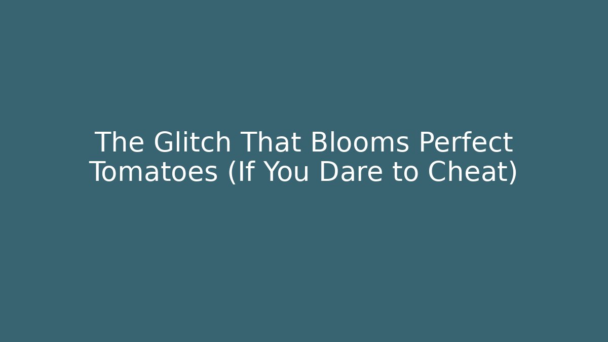 The Glitch That Blooms Perfect Tomatoes (If You Dare to Cheat)