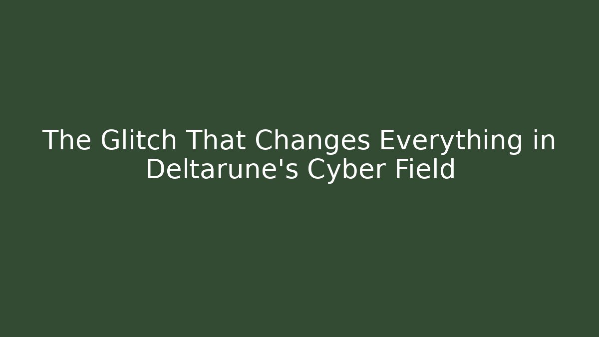 The Glitch That Changes Everything in Deltarune’s Cyber Field