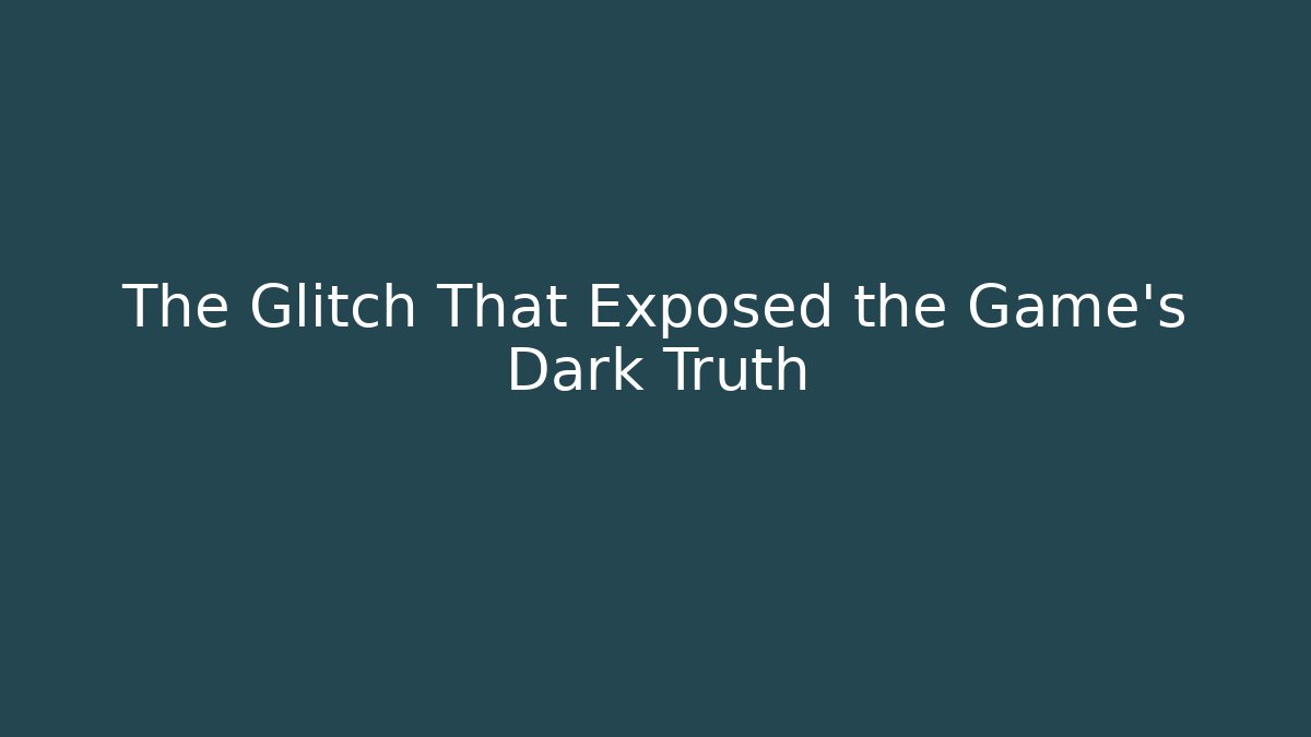 The Glitch That Exposed the Game's Dark Truth