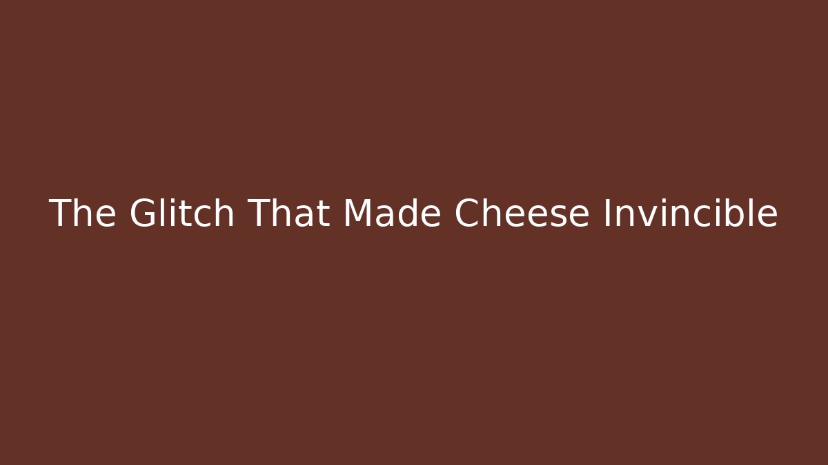 The Glitch That Made Cheese Invincible