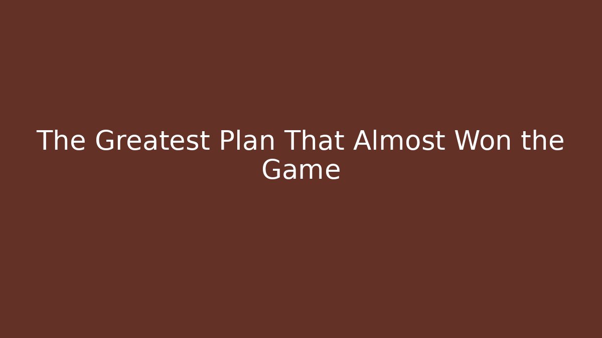 The Greatest Plan That Almost Won the Game - Felix Cat Insurance