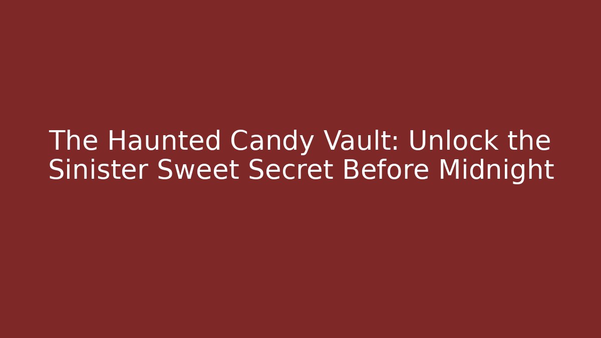 The Haunted Candy Vault: Unlock the Sinister Sweet Secret Before Midnight