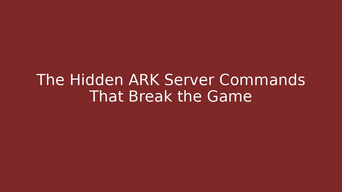 The Hidden ARK Server Commands That Break the Game - Felix Cat Insurance