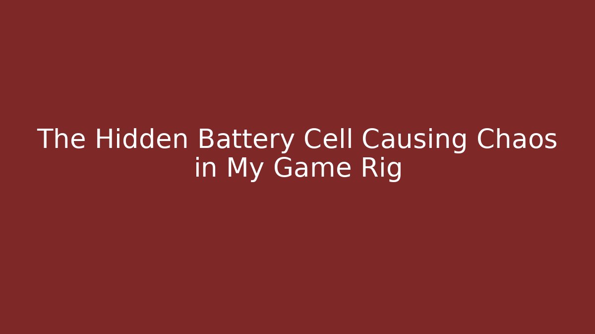 The Hidden Battery Cell Causing Chaos in My Game Rig