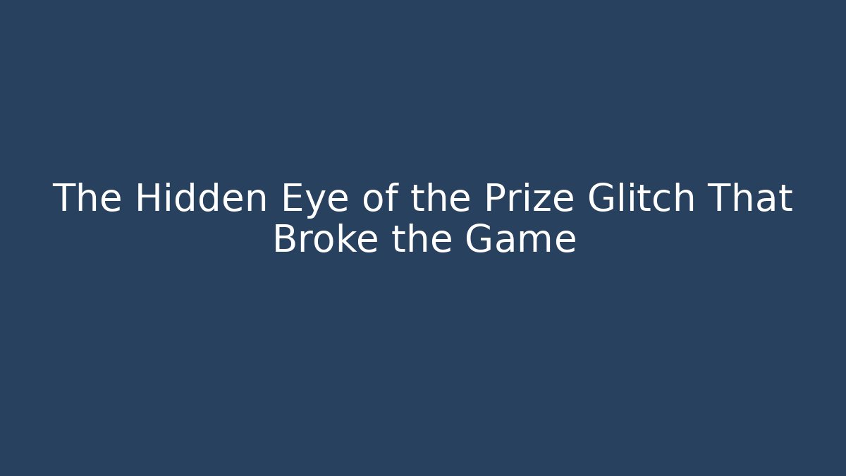 The Hidden Eye of the Prize Glitch That Broke the Game