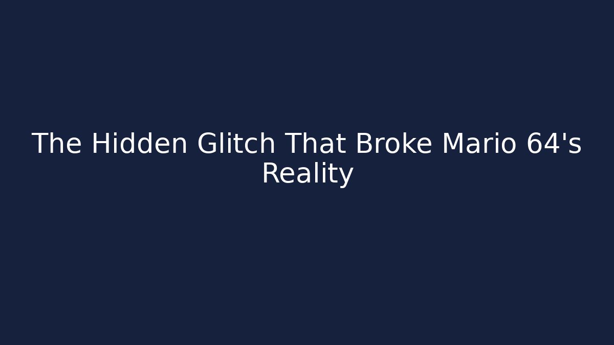 The Hidden Glitch That Broke Mario 64's Reality
