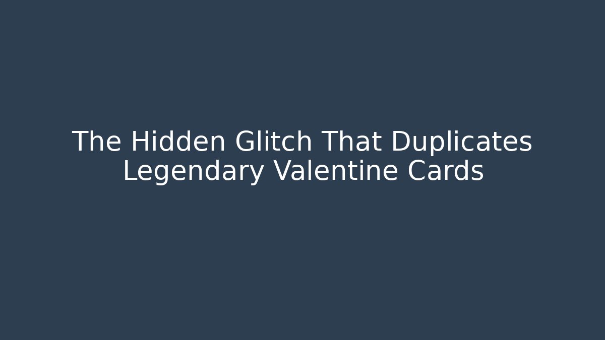 The Hidden Glitch That Duplicates Legendary Valentine Cards