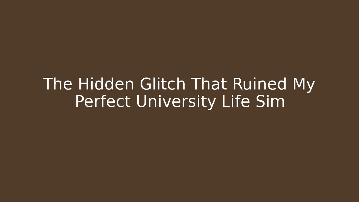 The Hidden Glitch That Ruined My Perfect University Life Sim