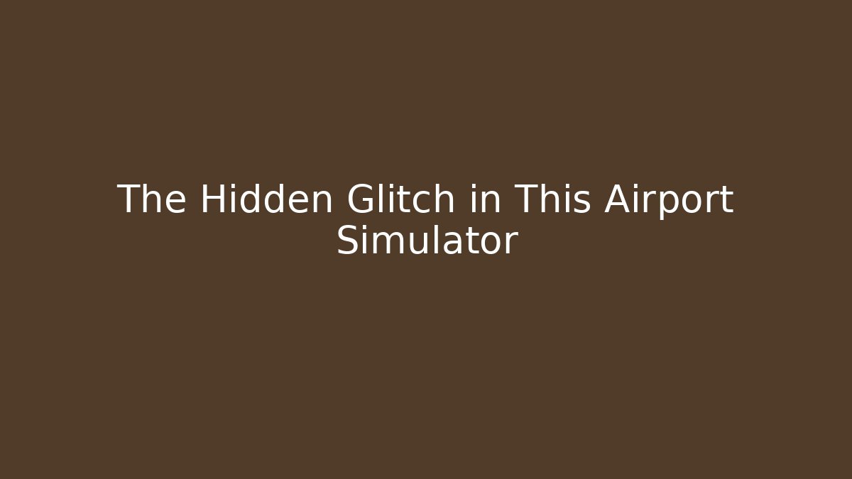 The Hidden Glitch in This Airport Simulator
