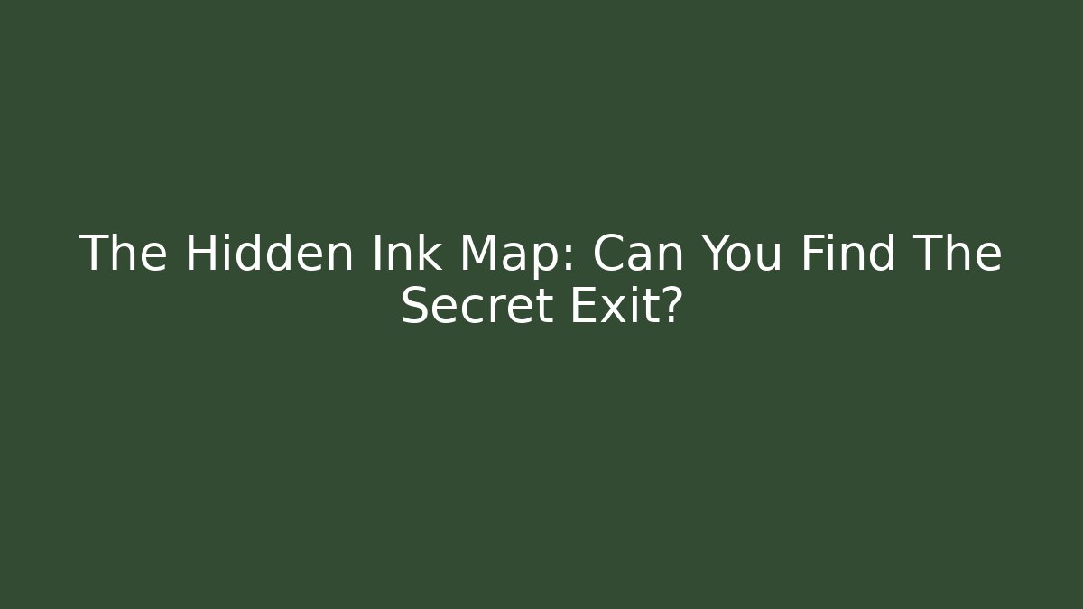 The Hidden Ink Map: Can You Find The Secret Exit?