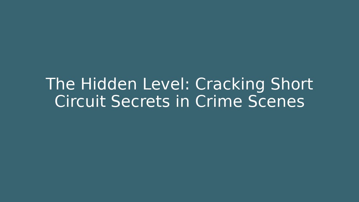 The Hidden Level: Cracking Short Circuit Secrets in Crime Scenes - Felix Cat Insurance