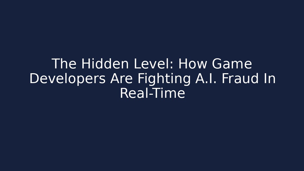 The Hidden Level: How Game Developers Are Fighting A.I. Fraud In Real-Time