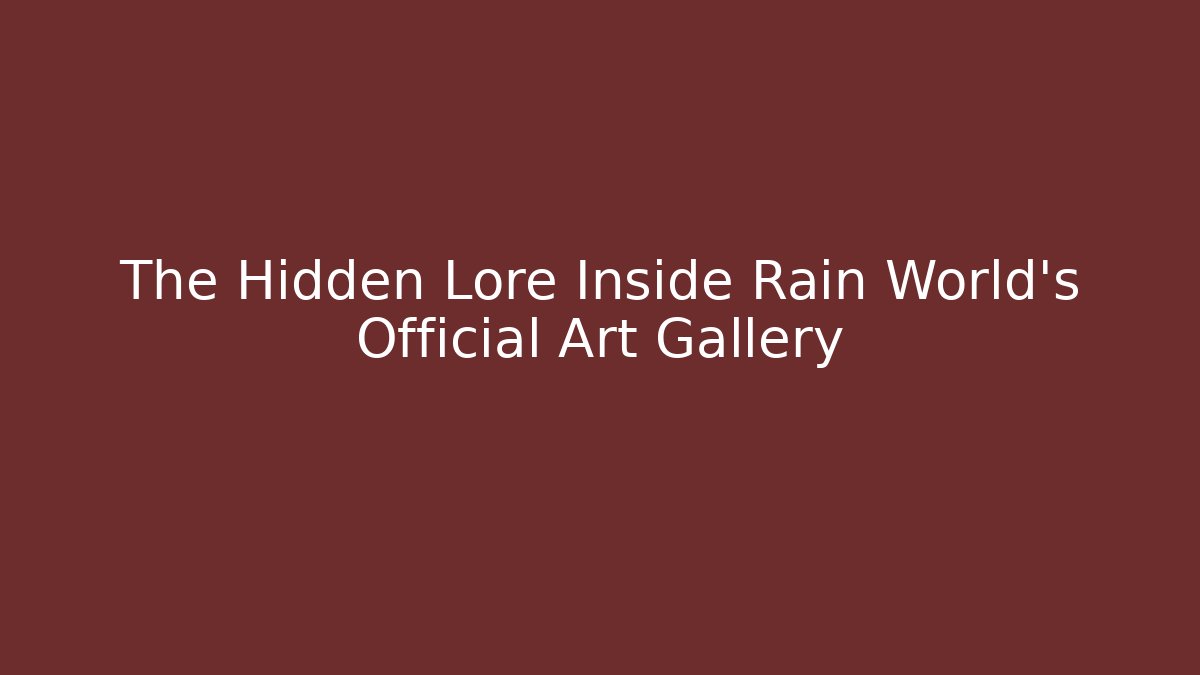 The Hidden Lore Inside Rain World’s Official Art Gallery
