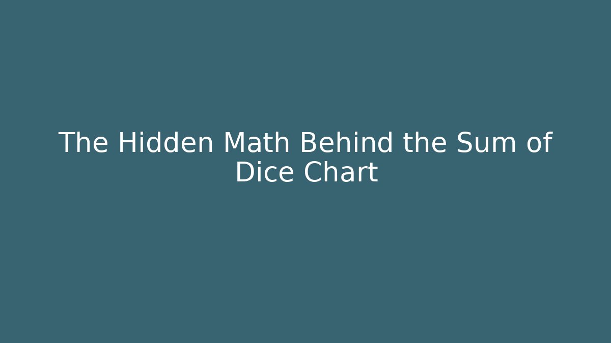 The Hidden Math Behind the Sum of Dice Chart