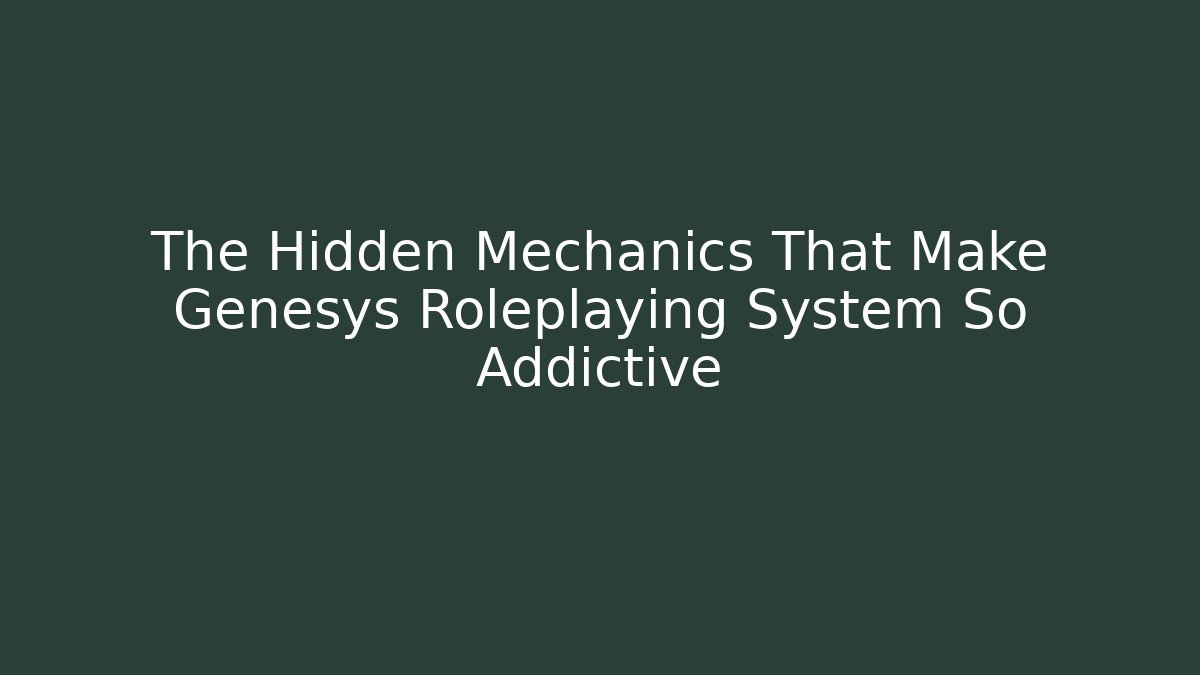 The Hidden Mechanics That Make Genesys Roleplaying System So Addictive