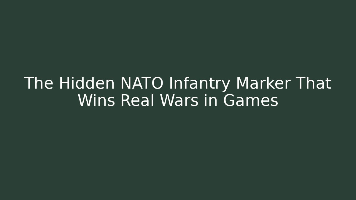 The Hidden NATO Infantry Marker That Wins Real Wars in Games