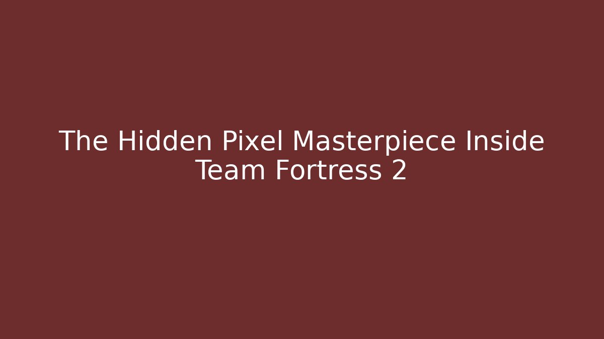 The Hidden Pixel Masterpiece Inside Team Fortress 2