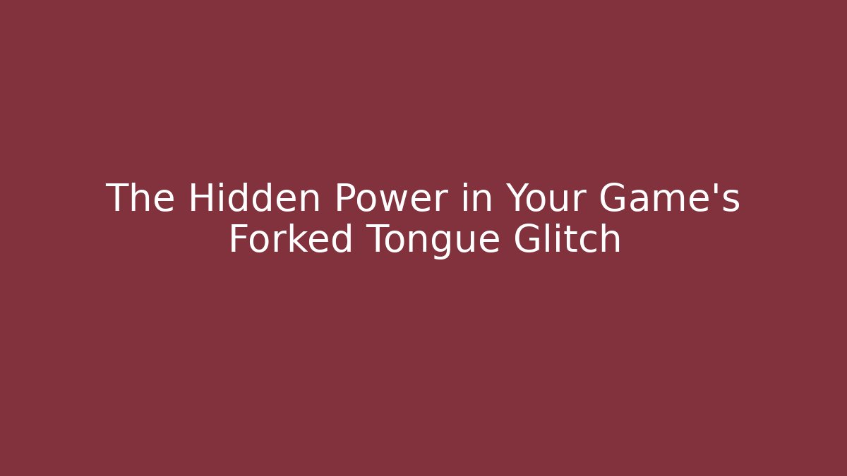 The Hidden Power in Your Game's Forked Tongue Glitch
