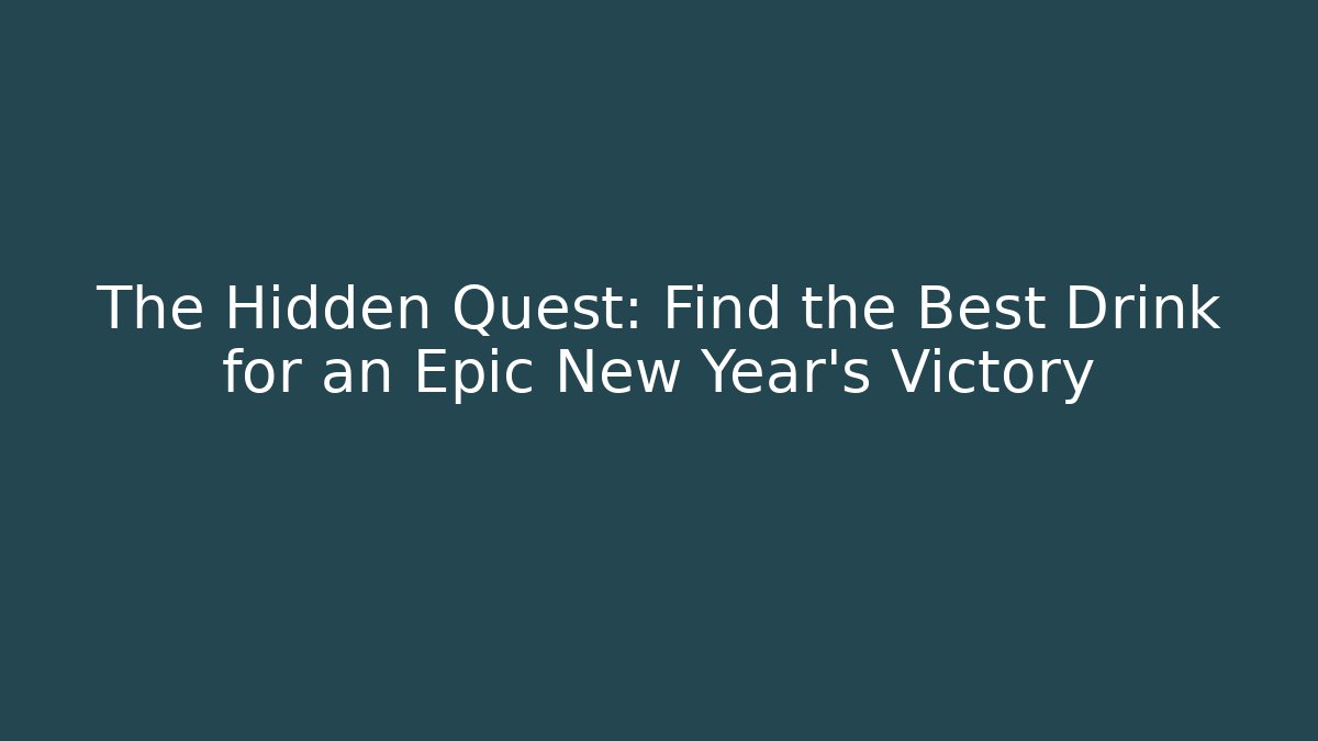 The Hidden Quest: Find the Best Drink for an Epic New Year’s Victory