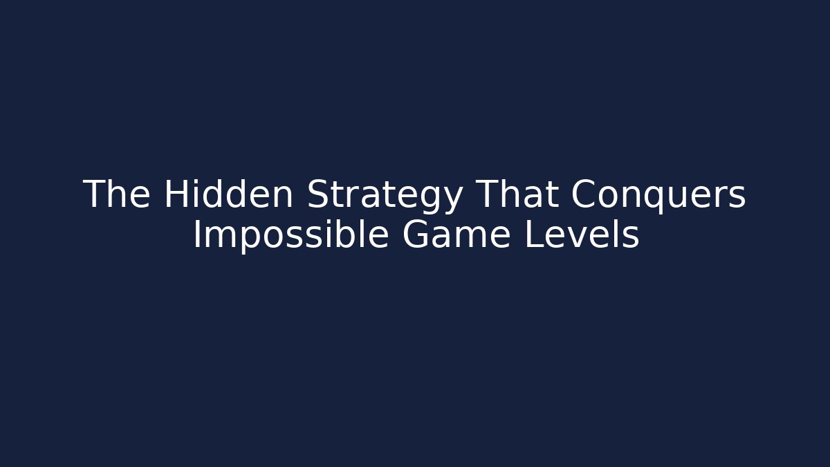 The Hidden Strategy That Conquers Impossible Game Levels - Felix Cat Insurance