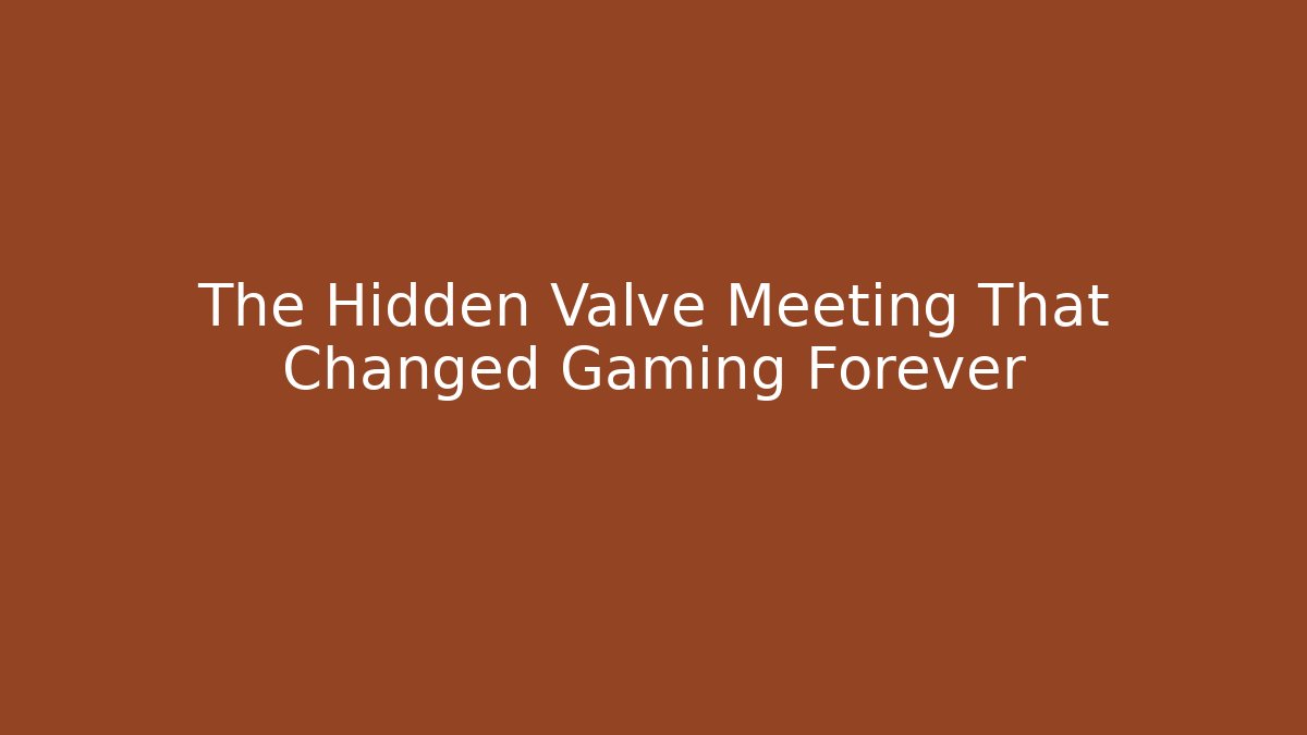The Hidden Valve Meeting That Changed Gaming Forever